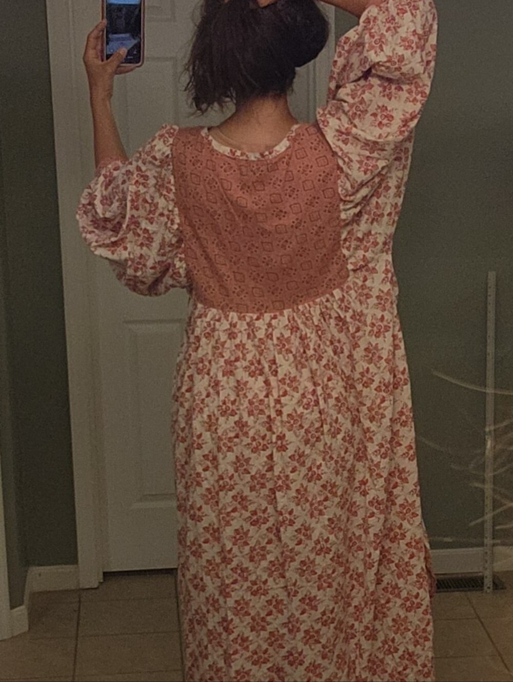 Free People Maxi Dress Size L Red Hazy Maisy Style Unique Details Firm Price - Picture 8 of 16